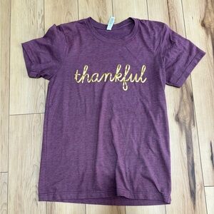 Bella Canvas T-Shirt in Maroon with Gold Print